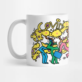 COVID Loop Pop Art White Mug